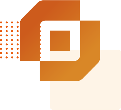 Logo da Focus NFe com fundo laranja claro e bolinhas em laranja escuro
